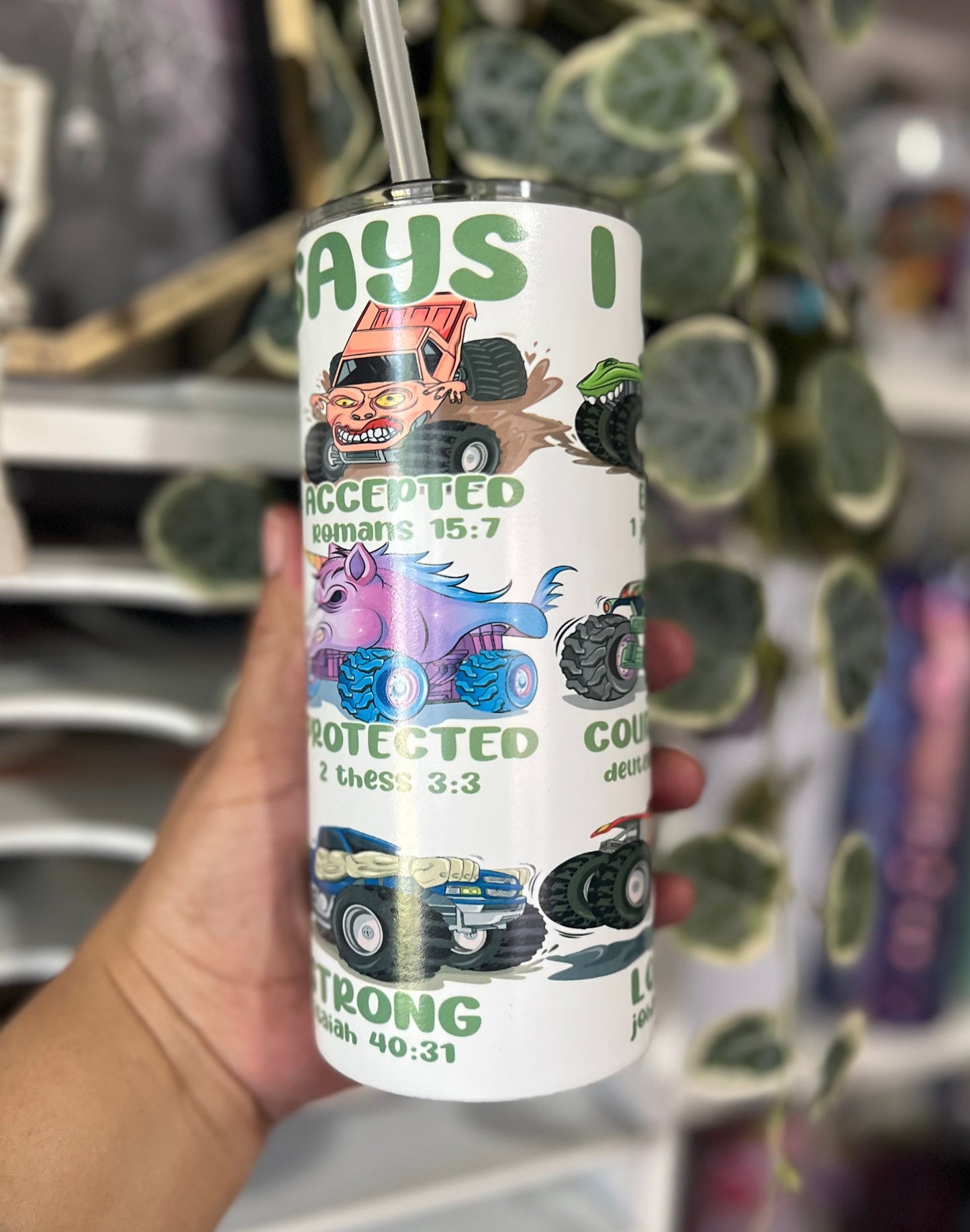 God Says I Am Glow In The Dark 15oz Tumbler
