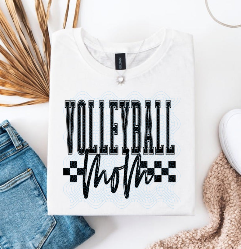 Checkered Volleyball Mom DTF