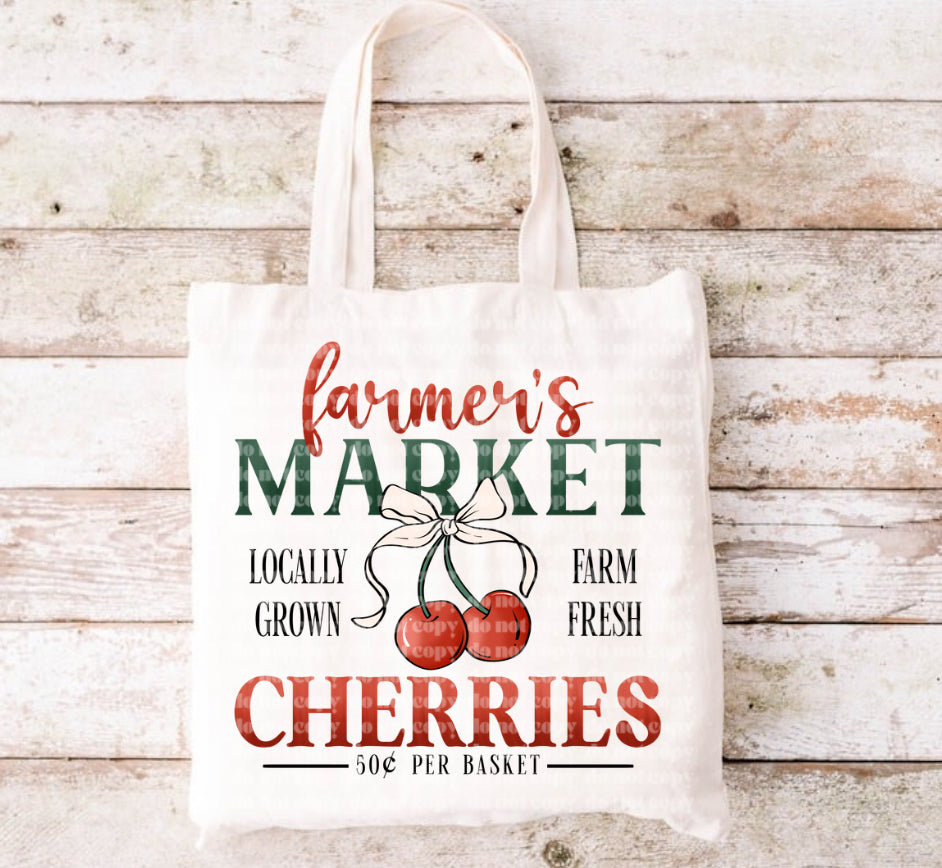 Farmer’s Market Cherries Tote Bag