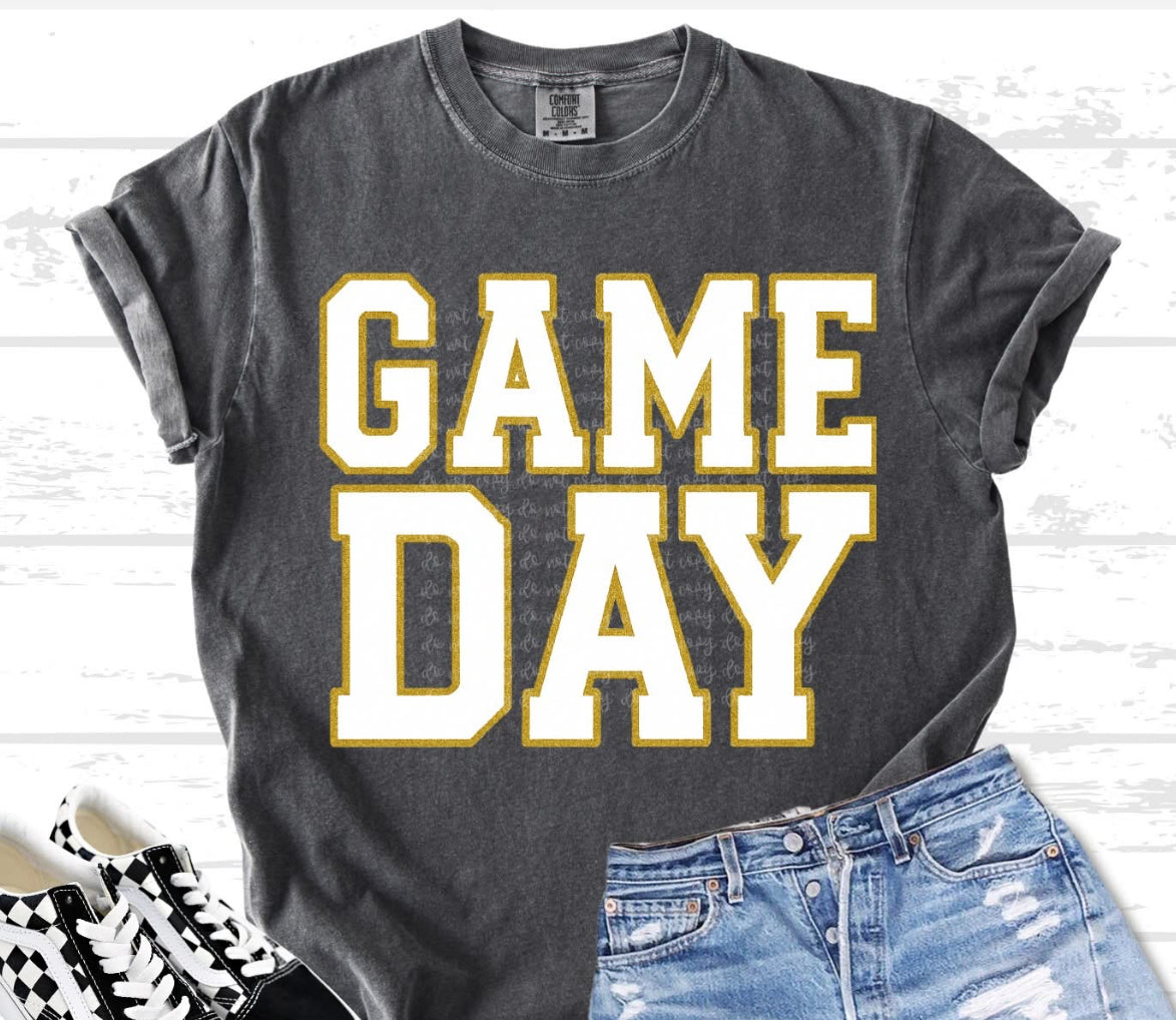Game Day - White & Gold DTF