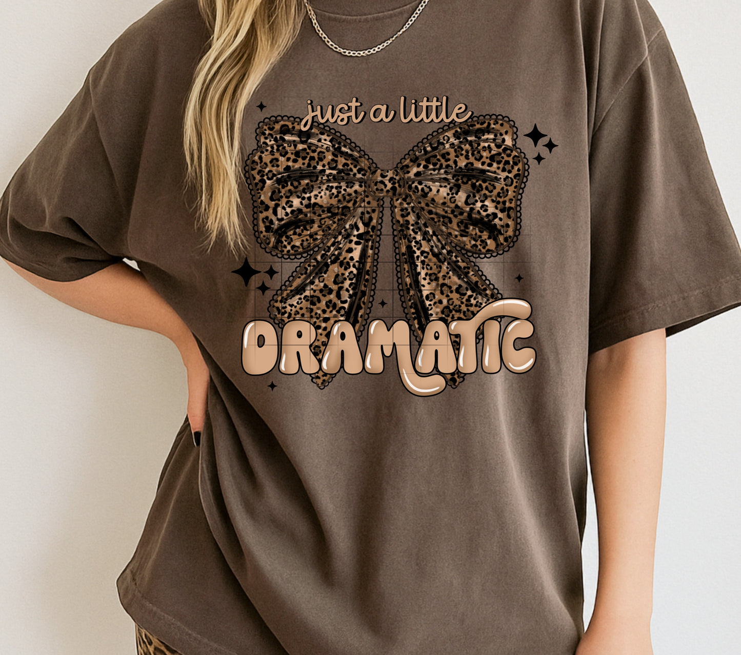 A Little Dramatic Leopard Bow DTF