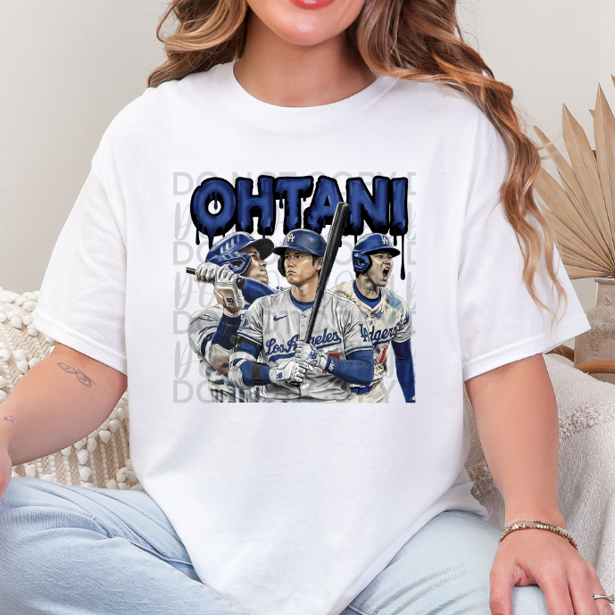 Blue Baseball Drip DTF