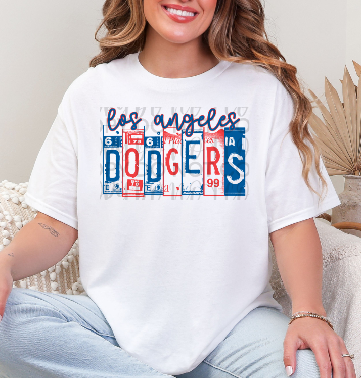 Baseball Los Angeles License Plate DTF