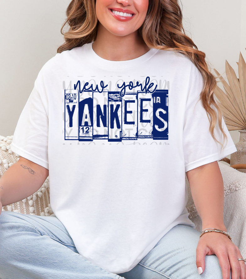 Baseball New York License Plate DTF
