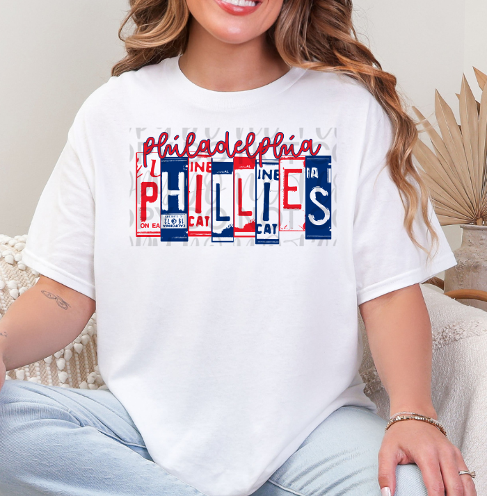 Baseball Philadelphia License Plate DTF