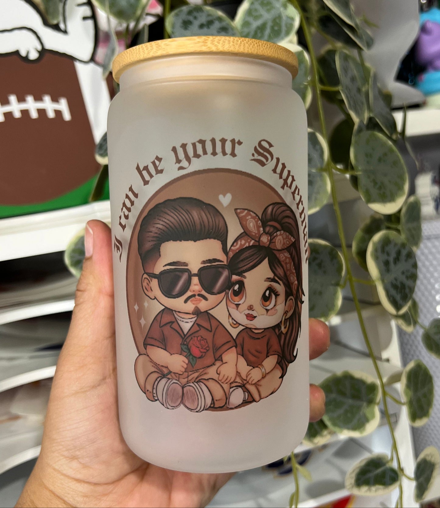Chicano Couple 16oz Frosted Glass Cup