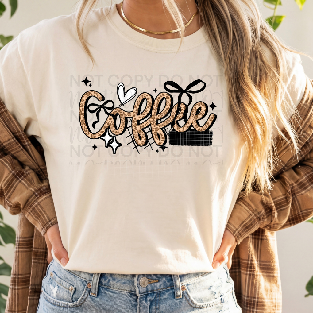 Coffee Leopard Black DTF