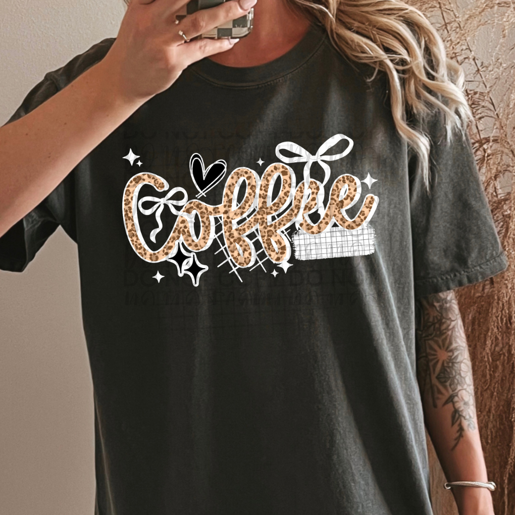 Coffee Leopard White DTF