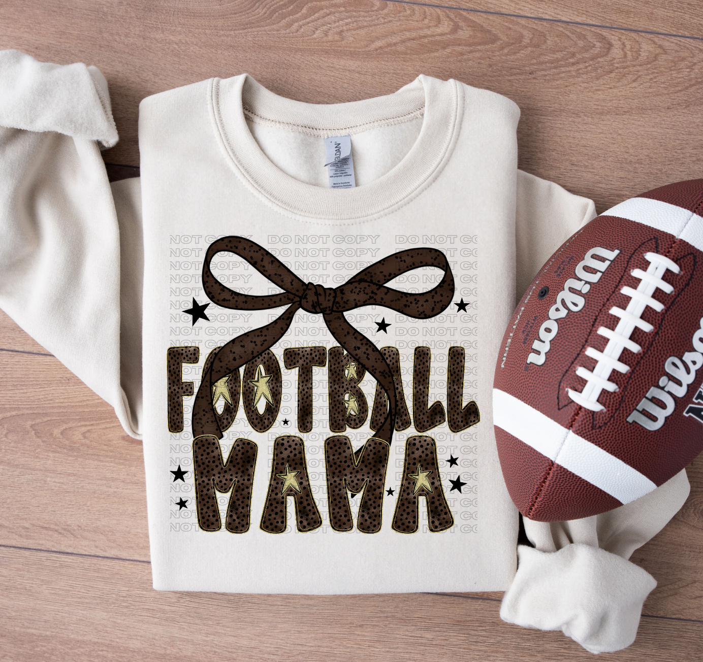 Football Mama Bow & Stars DTF