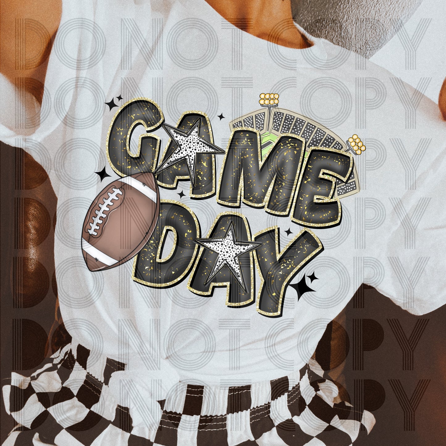 Game Day (Gold Outline) DTF