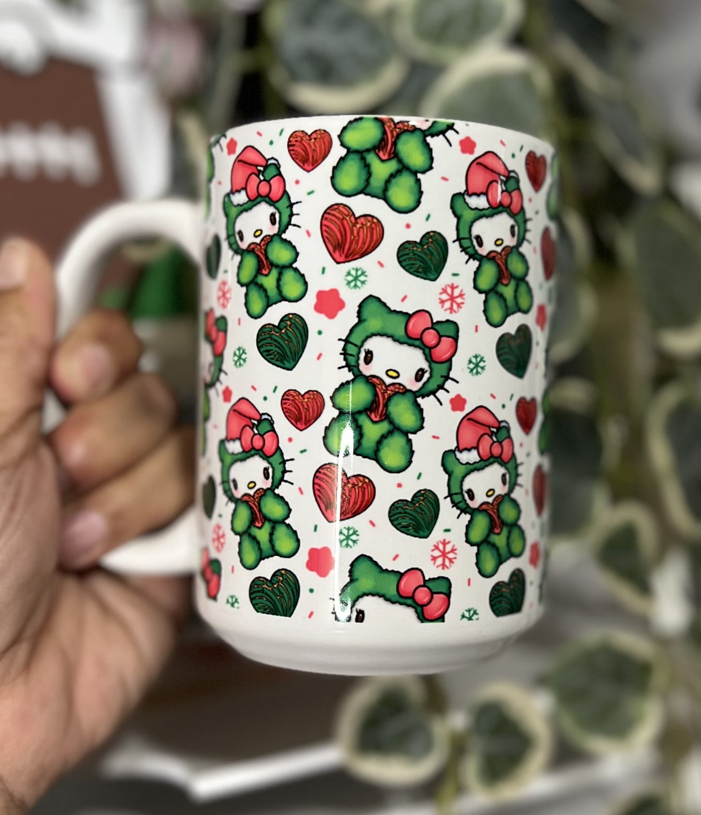 Green Xmas Kat 15oz Mug