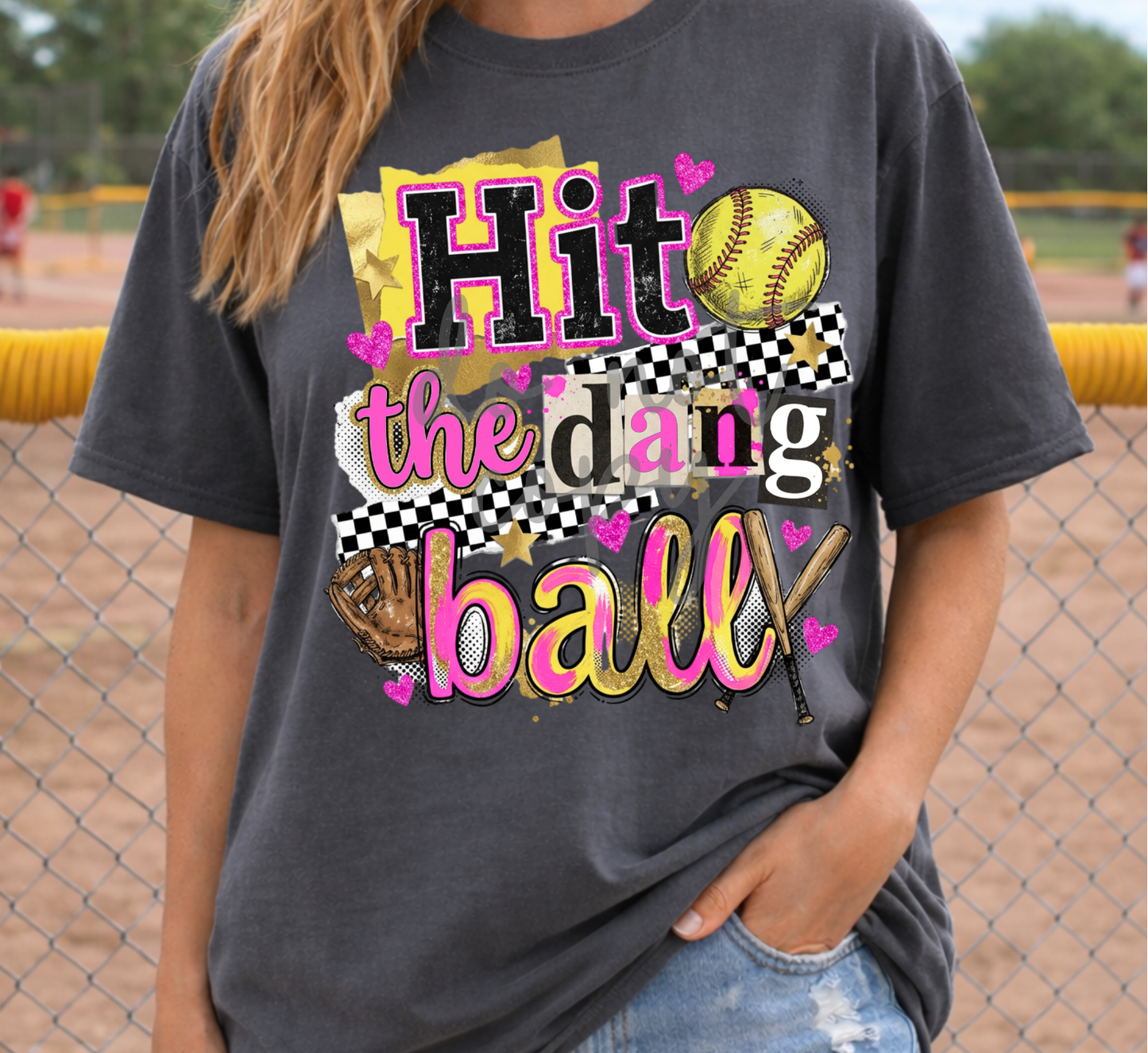 Hit The Dang Ball (Pink) DTF