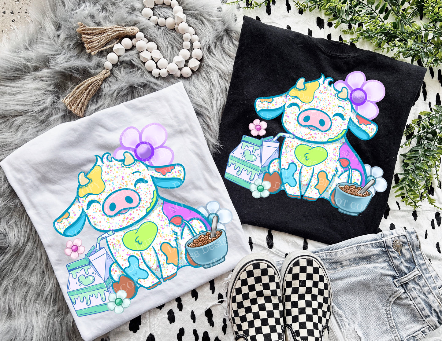 Rainbow Moo Cow DTF