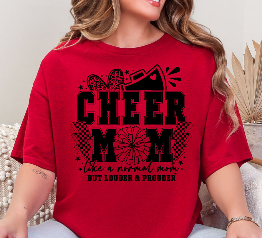 Louder & Prouder Cheer Mom- Black DTF
