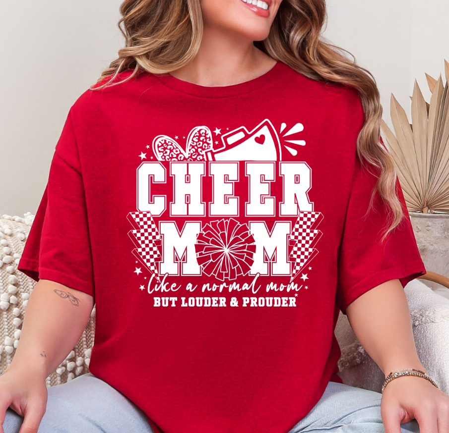 Louder & Prouder Cheer Mom - White DTF