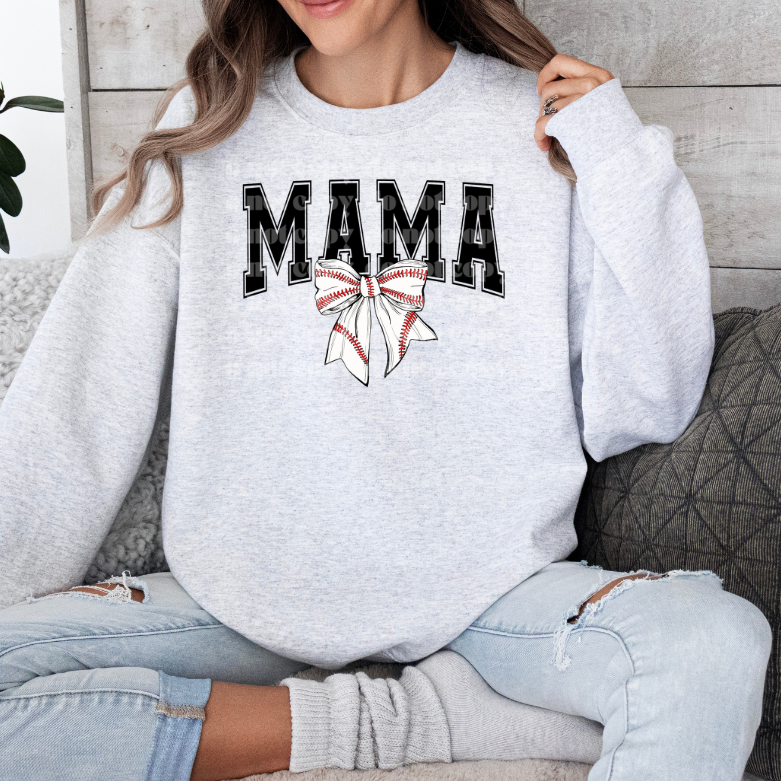 Mama Baseball Bow DTF