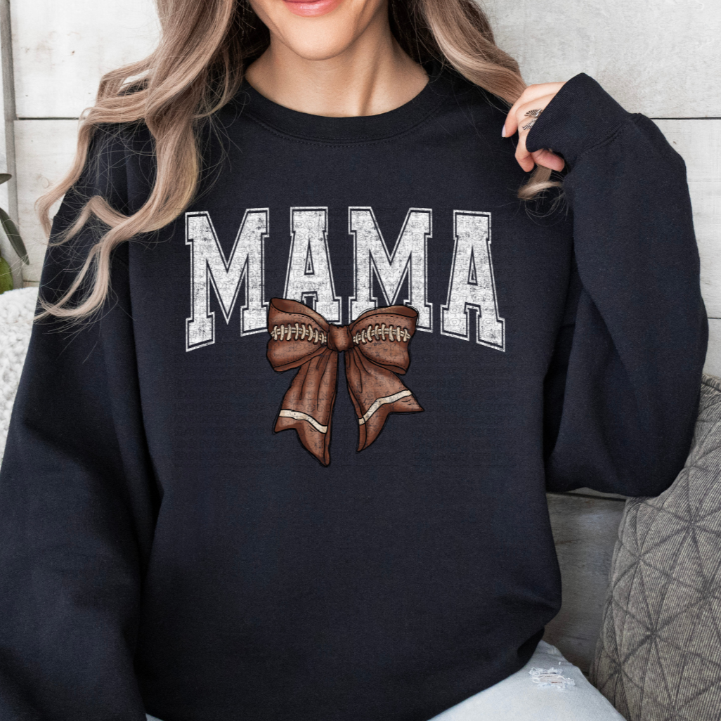 Mama Football Bow (Distressed) DTF