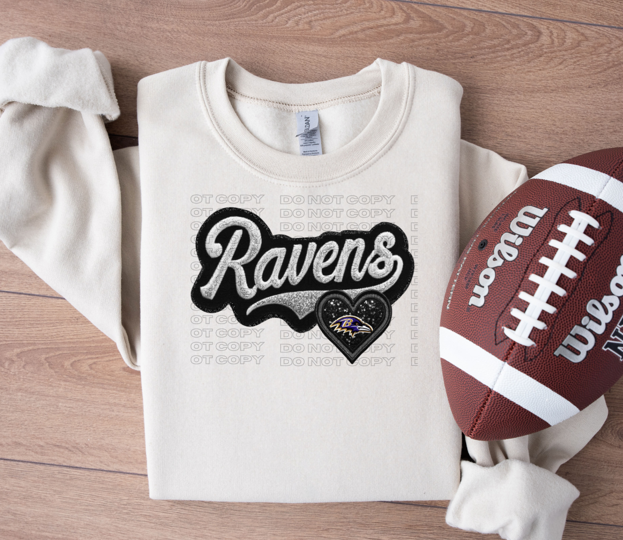 Varsity Ravens Faux Embroidery DTF