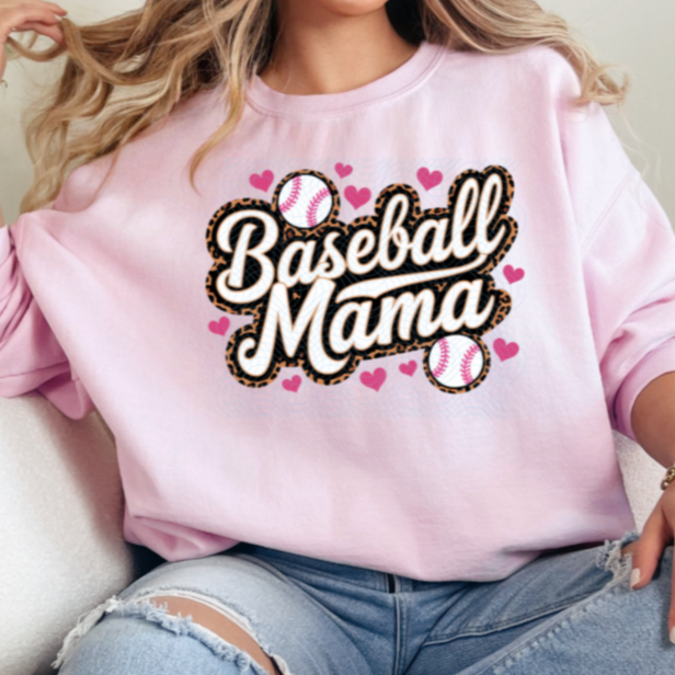Baseball Mama Cheetah DTF