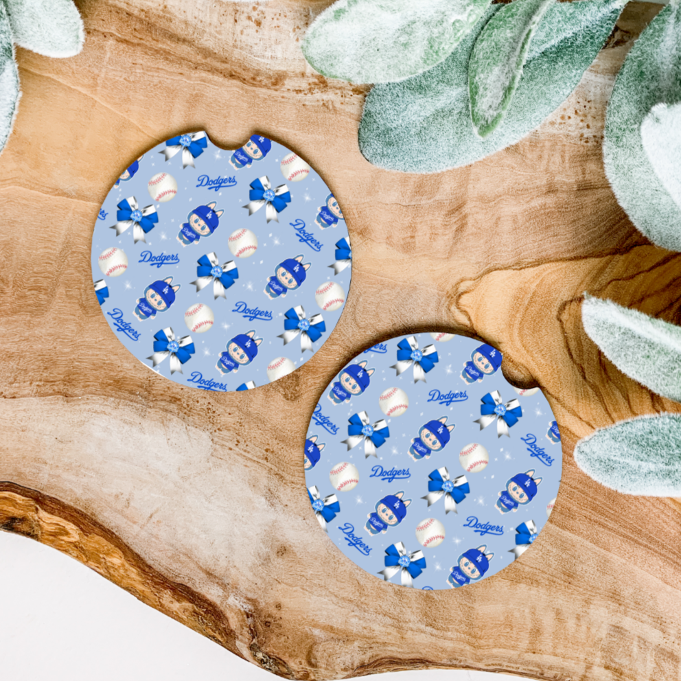 Monster Blue Baseball Car Coasters