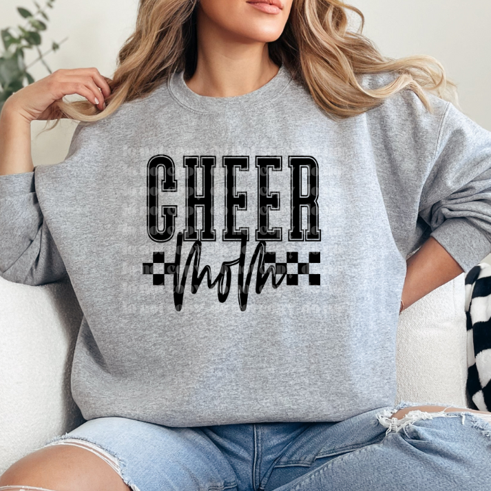 Checkered Cheer Mom DTF