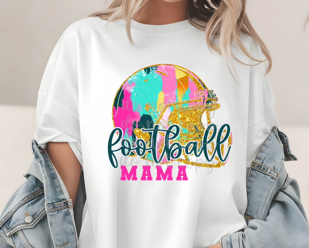 Pink Football Mama Helmet DTF