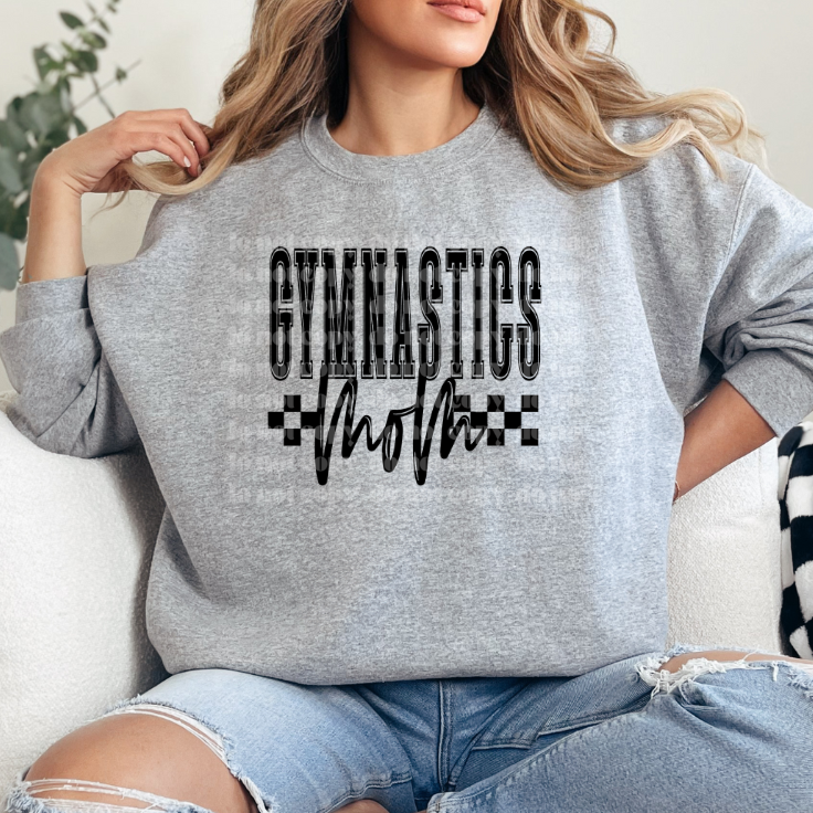 Checkered Gymnastics Mom DTF