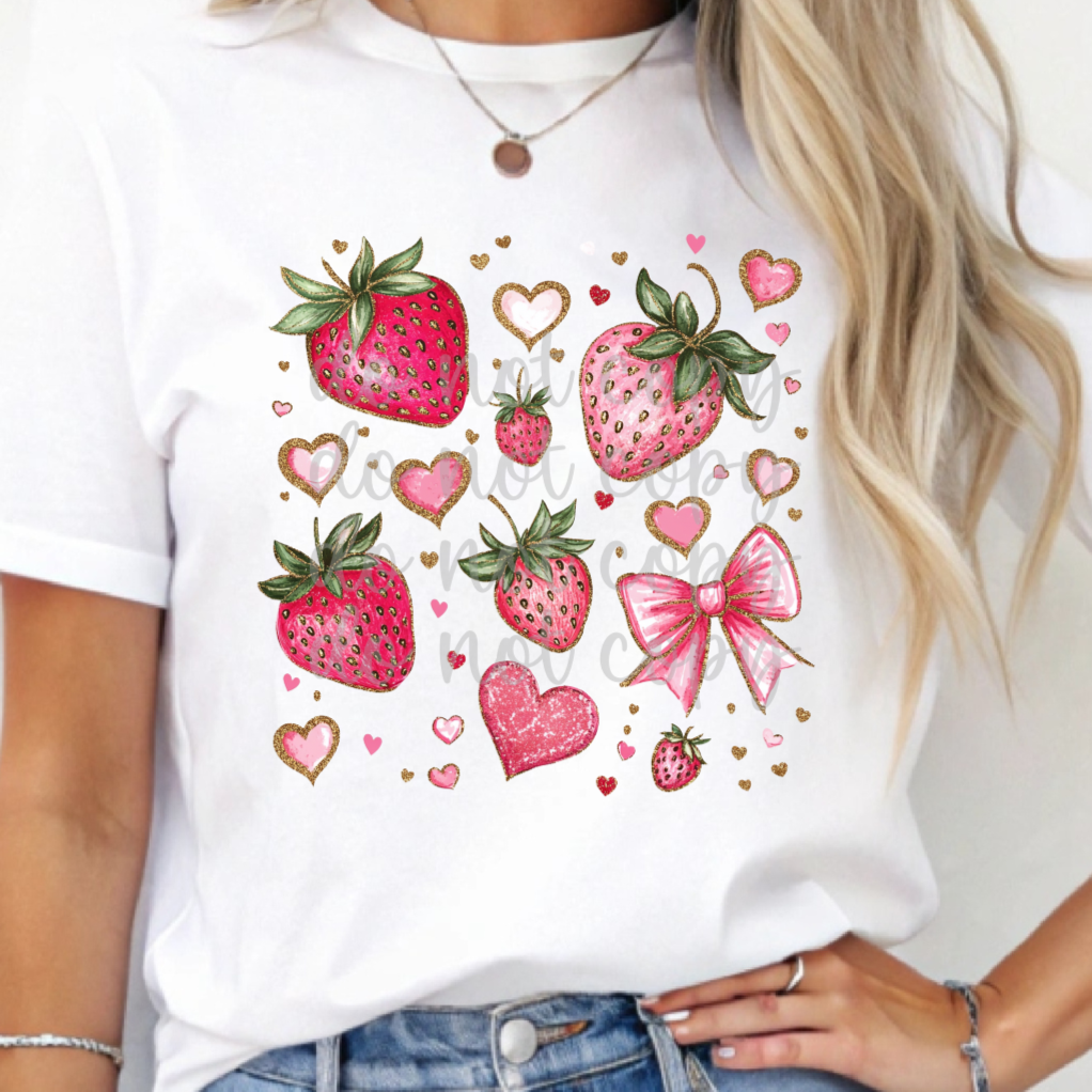 Strawberries and Bows DTF