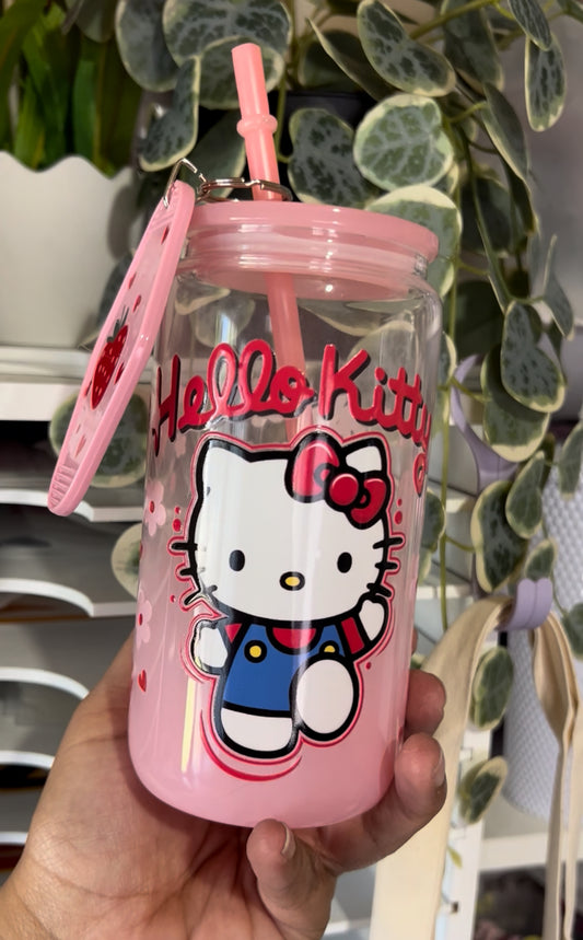 HK Pink Berry Ombre 16oz Glass Cup