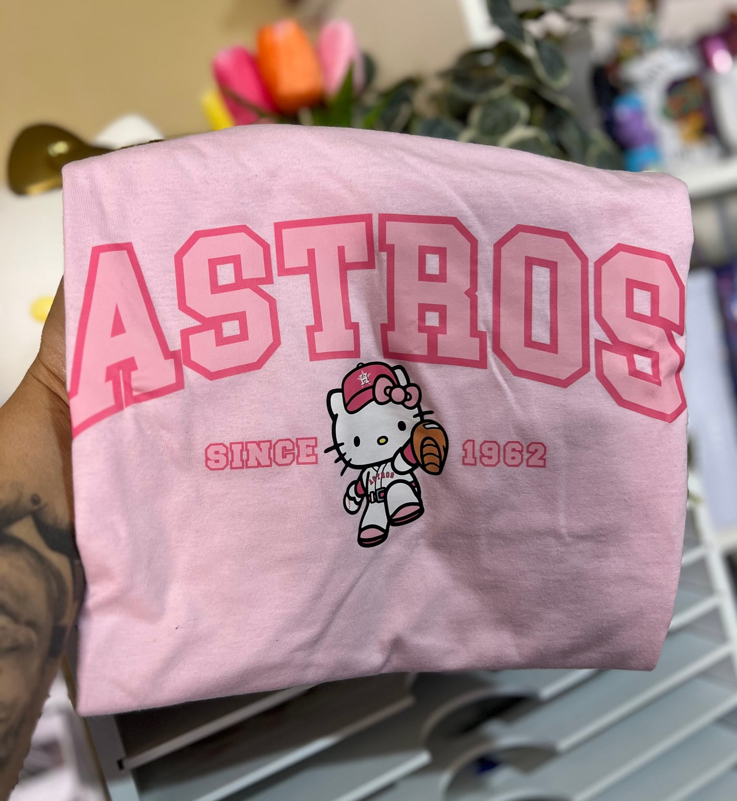 HOU Pink Gatita Baseball Shirt | Adult Medium