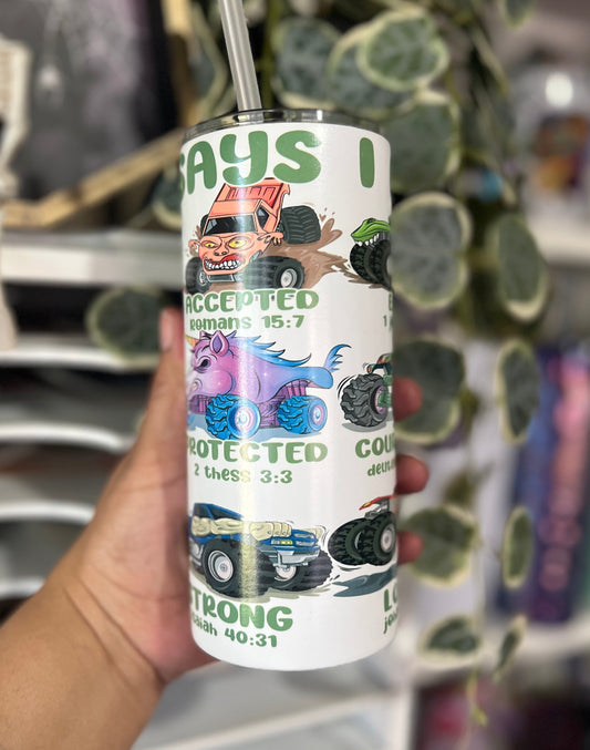 God Says I Am Glow In The Dark 15oz Tumbler