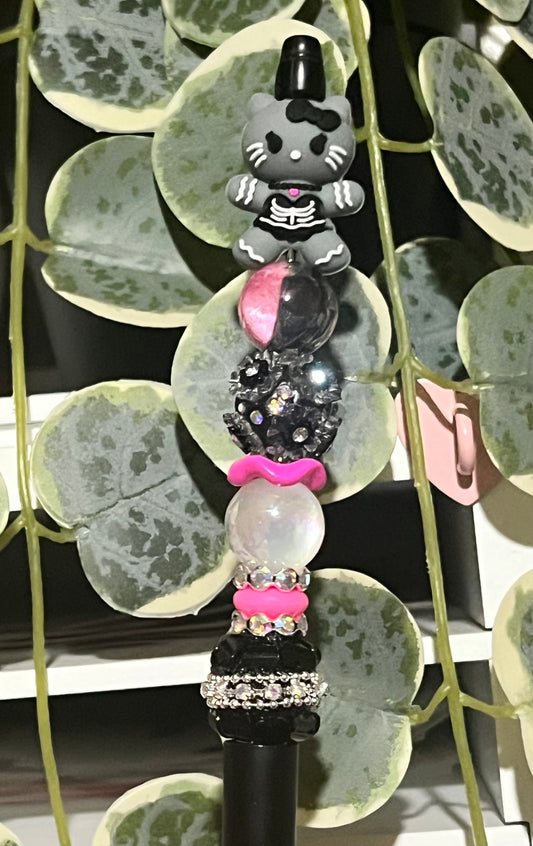 BLING SKELLY PRE-MADE BEADED PEN