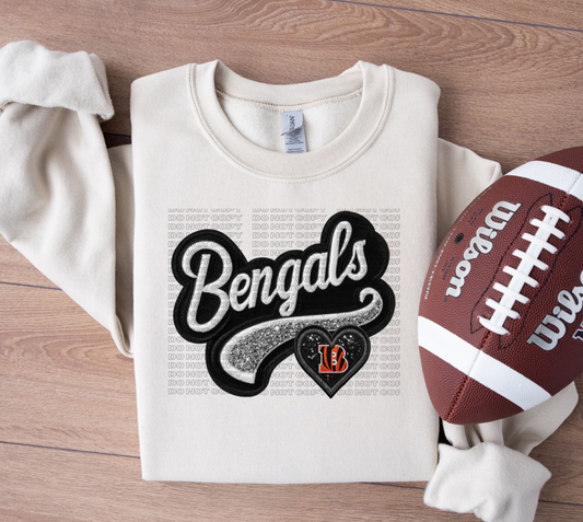 Varsity Bengals Faux Embroidery DTF
