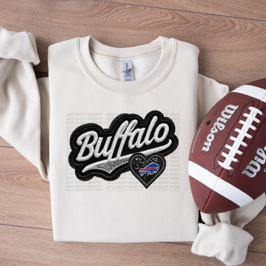 Varsity Buffalo Faux Embroidery DTF