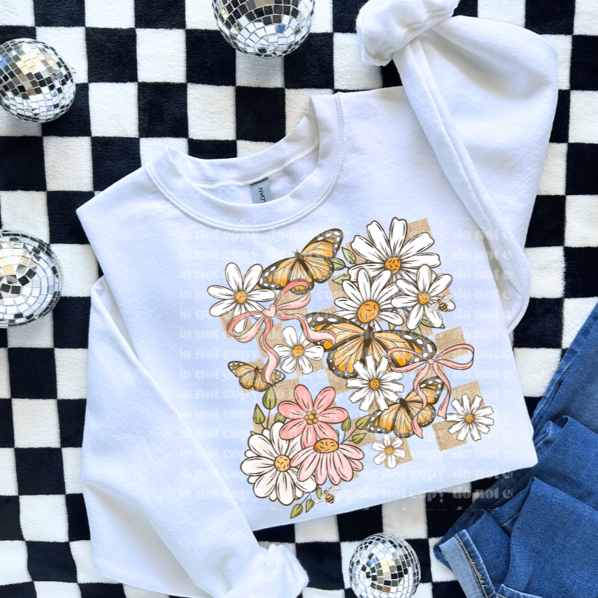 Daisies, butterflies & bows DTF