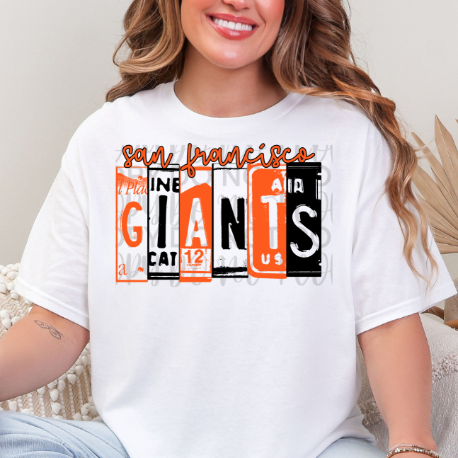 Baseball San Francisco License Plate DTF
