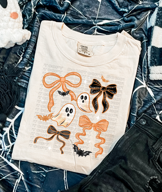 Bows and Ghosties-Orange DTF