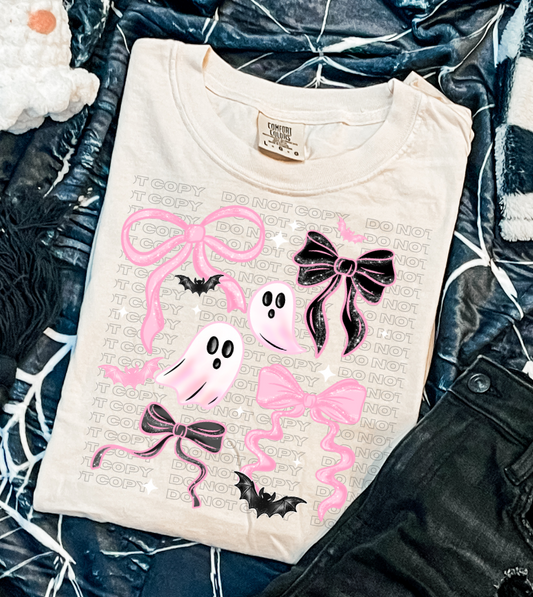 Bows and Ghosties-Pink DTF