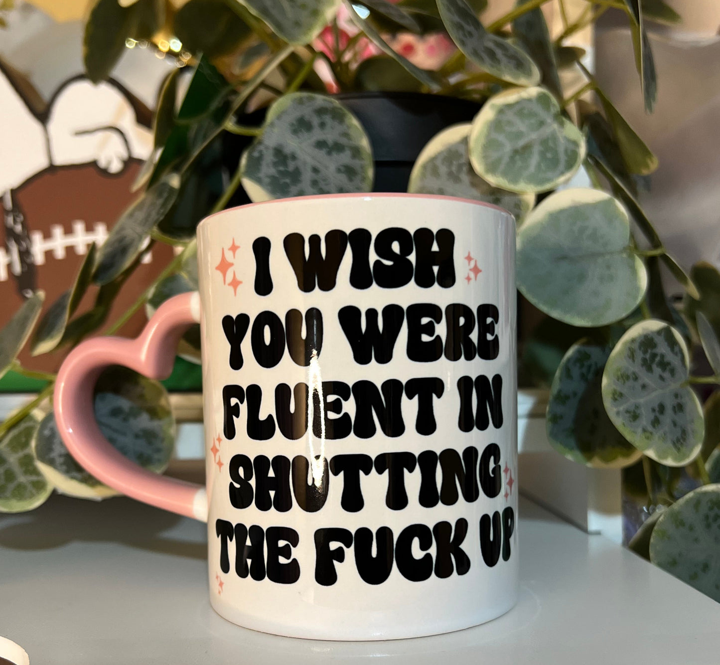 I Wish You Were Fluent 11oz Heart Handle Mug