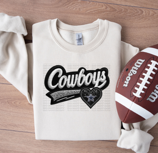 Varsity Cowboy Faux Embroidery DTF