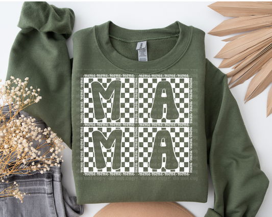 Mama Checkered Pattern DTF