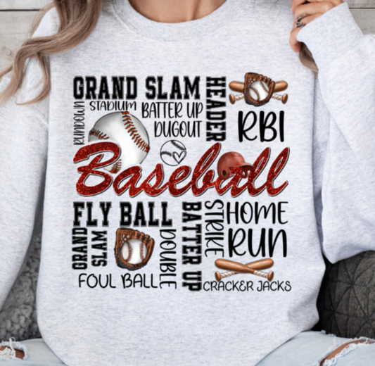 Glitter Baseball DTF
