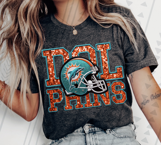 Dolphin Faux Embroidery DTF