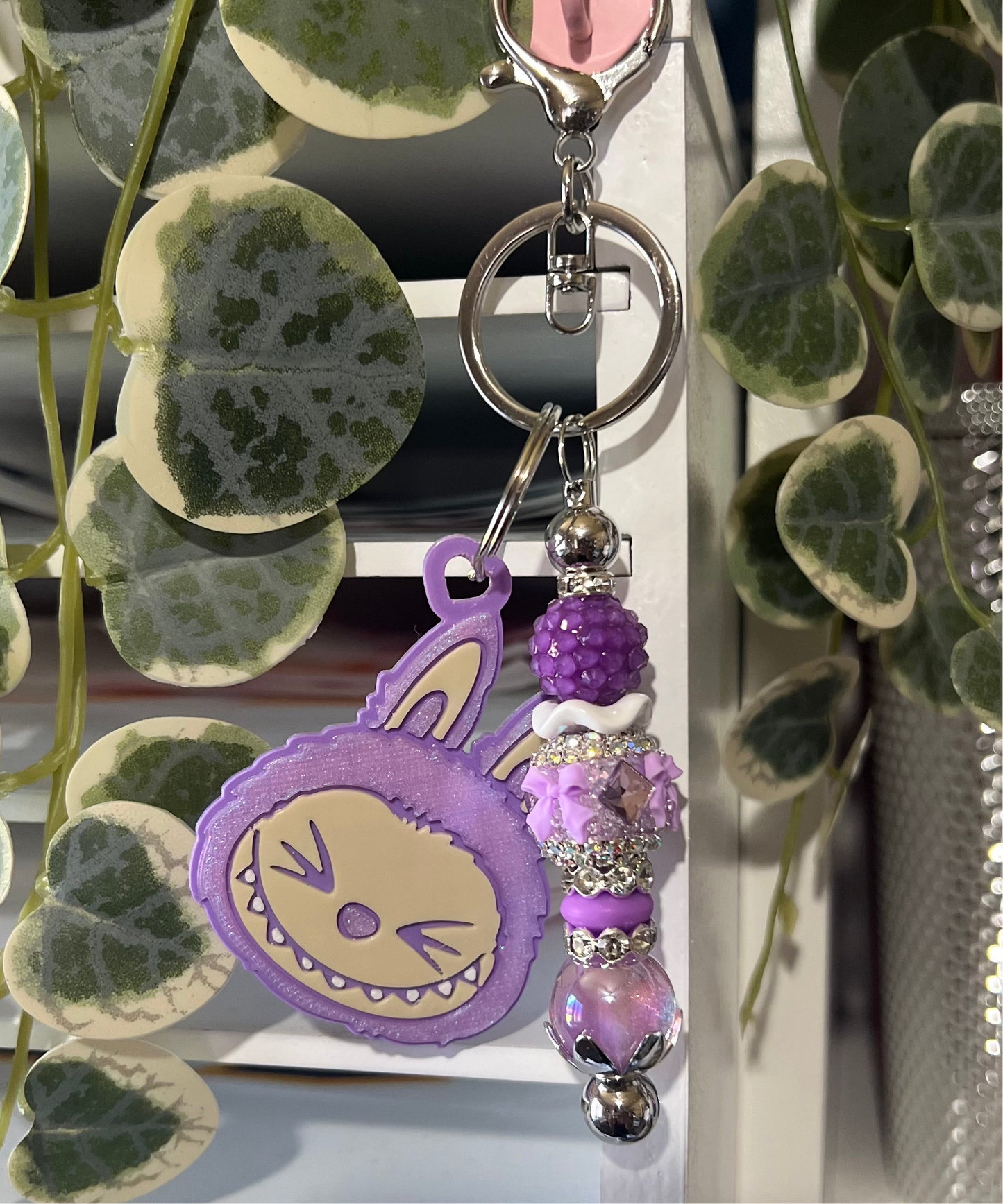 PURPLE BUBU BLING KEYCHAIN