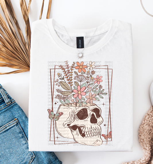Floral Skull DTF