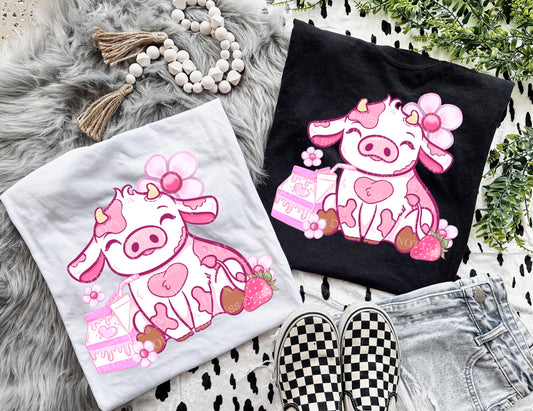 Strawberry Moo Cow DTF