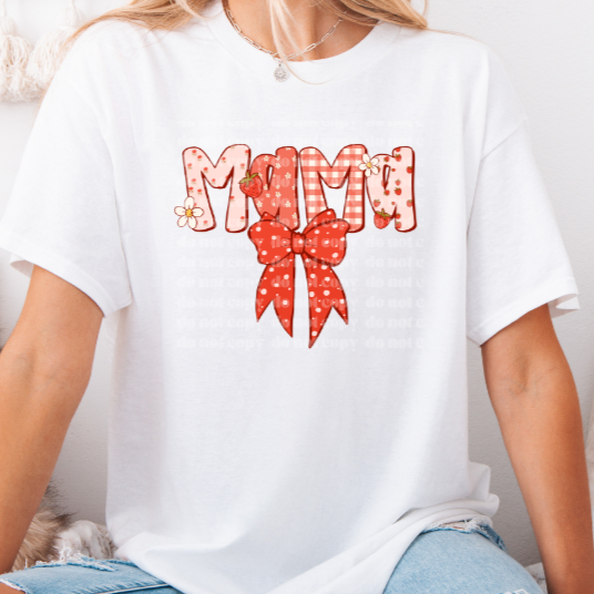 Mama Berry Floral Bow DTF