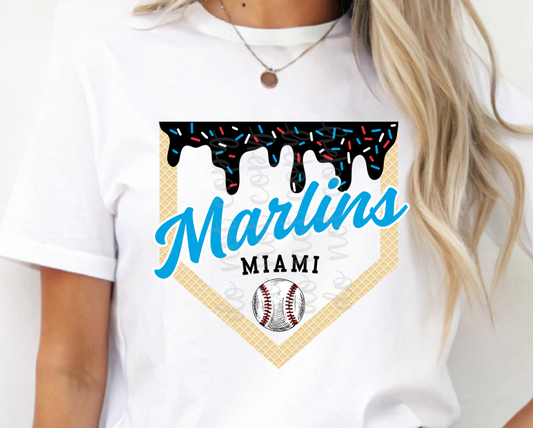 Miami Ice Cream Drip DTF