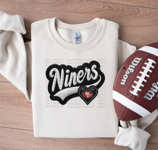 Varsity Niner Faux Embroidery DTF