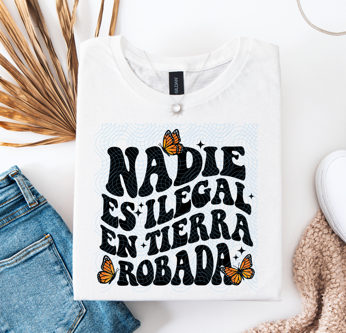 Nadie Es Ilegal (Black) DTF